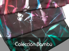 Descubre nuestra colección bambú de pañuelos de seda pintados a mano